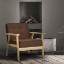 Fotel z drewnianymi podłokietnikami Hage Model