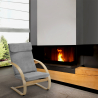 Drewniany fotel na biegunach do salonu nordycki design Aarhus 