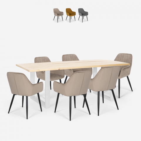 Zestaw do jadalni 6 krzeseł i stół 180x80cm nowoczesny styl Samsara L3 Promocja