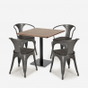 horeca zestaw stolik kawowy 90x90cm i 4 krzesła Lix burke Model