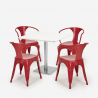 zestaw stolik kawowy horeca  90x90cm i 4 krzesła Lix heavy white Koszt