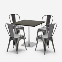 zestaw do restauracji barowej 4 krzesła horeca czarny stolik kawowy 90x90cm just Model