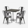 zestaw do restauracji barowej 4 krzesła Lix horeca czarny stolik kawowy 90x90cm just Model
