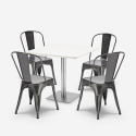zestaw 4 krzeseł i stół horeca 90x90cm biały just white Koszt