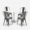 zestaw 4 krzeseł Lix i stół horeca 90x90cm biały just white Koszt