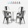 zestaw 4 krzeseł i stół horeca 90x90cm biały just white Rabaty