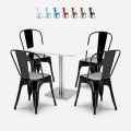 zestaw 4 krzeseł i stół horeca 90x90cm biały just white Promocja
