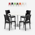 Zestaw 4 krzeseł barowych i biały stół 90x90cm Horeca Prince White Promocja