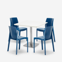 Zestaw 4 krzesła do baru restauracji i stół 90x90cm Horeca Yanez White Koszt
