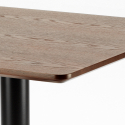 Zestaw stolik kawowy drewno 90x90cm Horeca 4 krzesła z polirattanu Barrett Środki