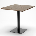 Zestaw stolik kawowy drewno 90x90cm Horeca 4 krzesła z polirattanu Barrett Cechy