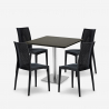 Zestaw 4 krzesła polirattan stolik kawowy Horeca 90x90cm Barrett Black Katalog