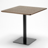 Zestaw stolik kawowy drewno metal Horeca 90x90cm 4 krzesła Dustin 