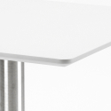 Zestaw 4 krzeseł z polipropylenu i biały stolik kawowy 90x90cm Horeca Dustin White 