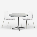 Komplet ogrodowy: 2 krzesła, nowoczesny design, okrągły stół 70 cm, stal Remos Model
