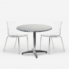 Komplet ogrodowy: 2 krzesła, nowoczesny design, okrągły stół 70 cm, stal Remos Model