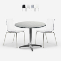 Komplet ogrodowy: 2 krzesła, nowoczesny design, okrągły stół 70 cm, stal Remos Sprzedaż