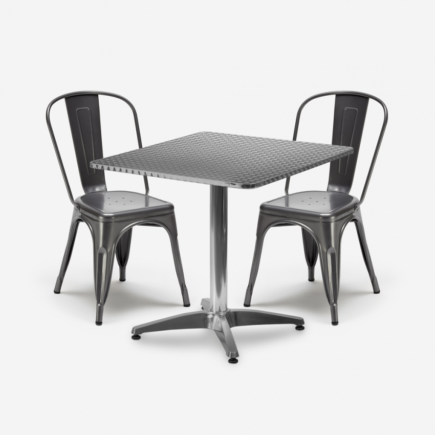zestaw 2 krzesła industrialny stół kwadratowy stal 70x70cm caelum Promocja zestaw 2 krzesła industrialny stół kwadratowy stal 70x70cm caelum Promocja