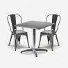 zestaw 2 krzesła industrialny stół kwadratowy stal 70x70cm caelum Promocja