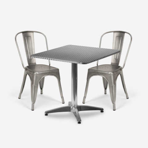 zestaw składany stół 70x70cm stal 2 krzesła Lix vintage magnum Promocja
