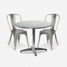 zestaw stół 70cm stal 2 krzesła vintage Lix design taerium Promocja