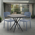 Zestaw 2 krzesła nowoczesny design stół kwadratowy 70x70cm czarny Larum Dark Sprzedaż