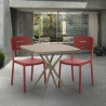 Zestaw stół z polipropylenu 70x70cm i 2 krzesła design Larum 