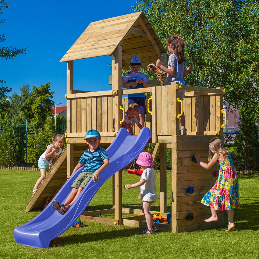Drewniany plac zabaw wieżyczka zjeżdżalnia huśtawka wspinaczka Carol-3 Promocja Drewniany plac zabaw wieżyczka zjeżdżalnia huśtawka wspinaczka Carol-3 Promocja