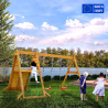 Podwójna huśtawka wspinaczka drewniany plac zabaw Spider King Sprzedaż