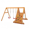 Podwójna huśtawka wspinaczka drewniany plac zabaw Spider King Oferta