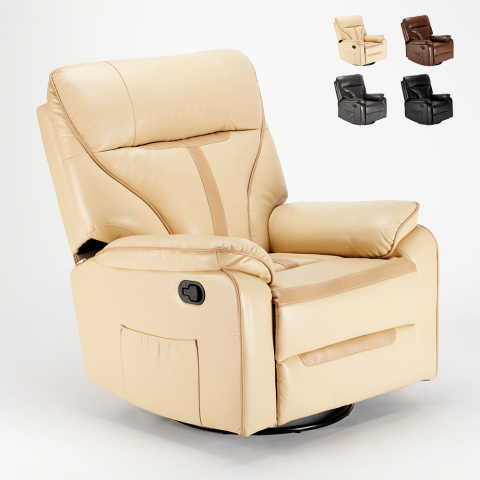 Rozkladany fotel relaksacyjny obrotowy z podnóżkiem 360 Sissi Promocja
