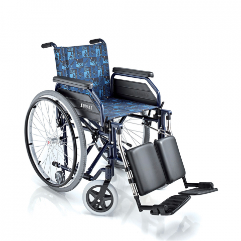 Składany wózek inwalidzki z własnym napędem i podnóżkiem S14 Surace