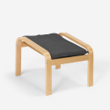 Podnóżek pufa do salonu z drewna skandynawski design Sylt Środki