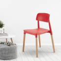 krzesła kuchenne z polipropylenu i drewna design Loch barcelona Sprzedaż