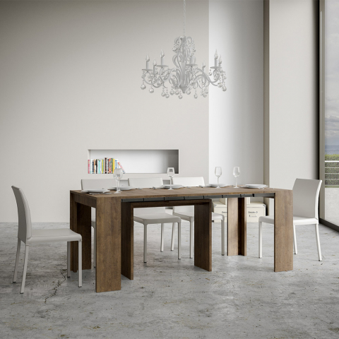 Rozkładany stół z drewna orzechowego do jadalni 90x42-302 cm Mia Noix Promocja