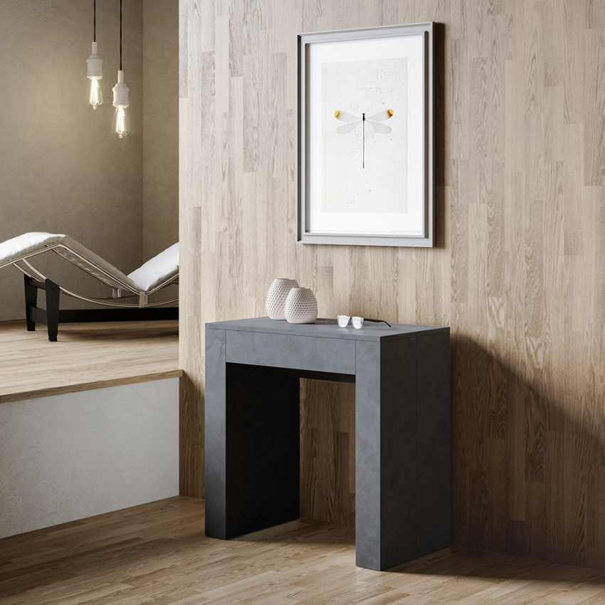 Rozkładany stół do jadalni i pokoju 78x47-299 cm antracyt Allin Report Promocja Rozkładany stół do jadalni i pokoju 78x47-299 cm antracyt Allin Report Promocja