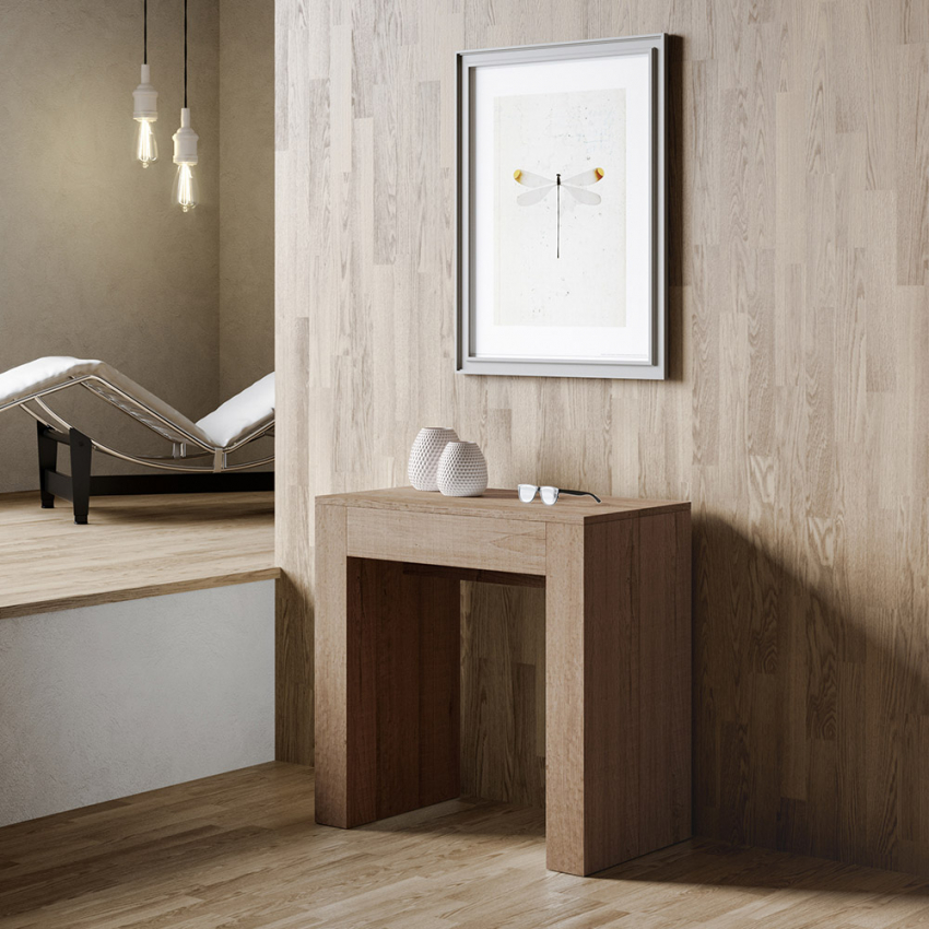 Rozkładany stół do jadalni lub pokoju 78x47-299 cm drewno Allin Oak Promocja Rozkładany stół do jadalni lub pokoju 78x47-299 cm drewno Allin Oak Promocja