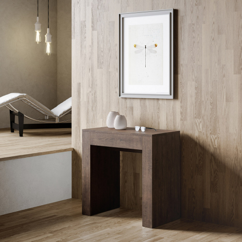 Rozkładany drewniany stolik do pokoju lub jadalni 78x47-299 cm Allin Noix Promocja
