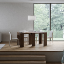 Rozkładany drewniany stolik do pokoju lub jadalni 90x47-299 cm Allin Noix Rabaty