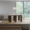 Rozkładany drewniany stolik do pokoju lub jadalni 90x47-299 cm Allin Noix Rabaty