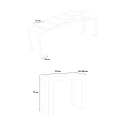 Rozkładany nowoczesny stół konsolowy 90x40-300 cm drewno metal Tecno Oak Katalog
