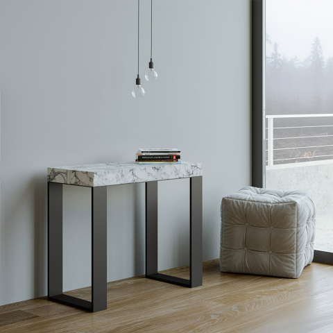 Rozkładany stół konsola 90x40-300 cm marmurowy Tecno Marble