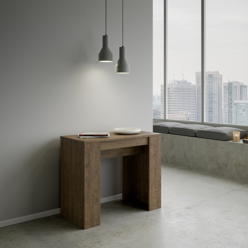 Wysuwany stół konsolowy 90x48-204 cm drewniany Basic Small Noix Promocja