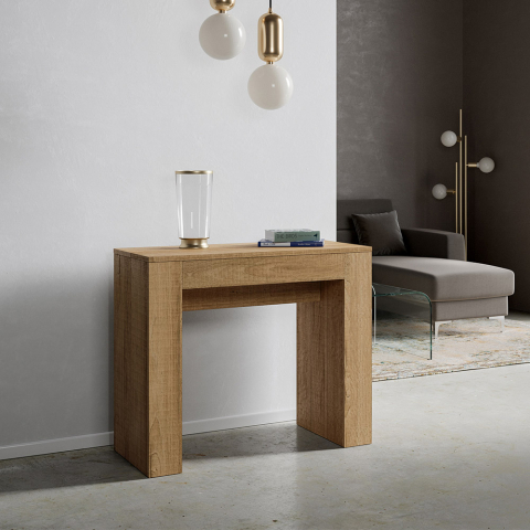 Wysuwany stół konsolowy 90x42-302 cm drewniany Modem Oak