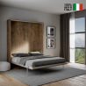 Podwójne łóżko składane 160x190cm drewniana szafa Kentaro Noix Sprzedaż