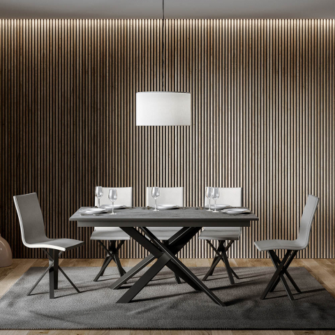 Stół rozkładany szary 90x160-220cm nowoczesny Ganty Long Concrete Promocja