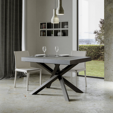 Szary rozkładany stół kuchenny 90x130-234cm Volantis Concrete Promocja