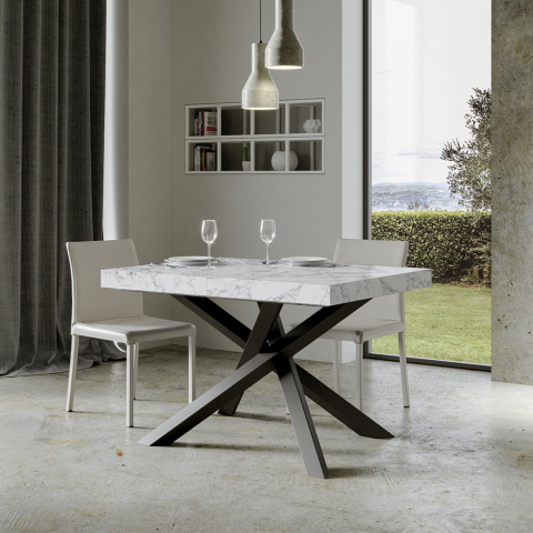 Stół rozkładany do kuchni 90x130-234cm marmur Volantis Marble