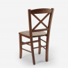 Krzesło drewniane klasyczne rustykalne do jadalni i baru Venezia Croce Rabaty