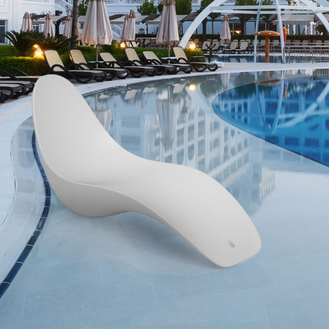 Leżak ogrodowy szezlong basenowy biały design Venere
